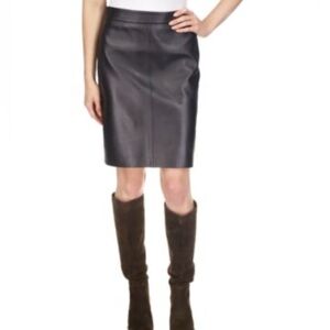 Michael Kors Women’s Genuine Black Leather Pencil Skirt Size S